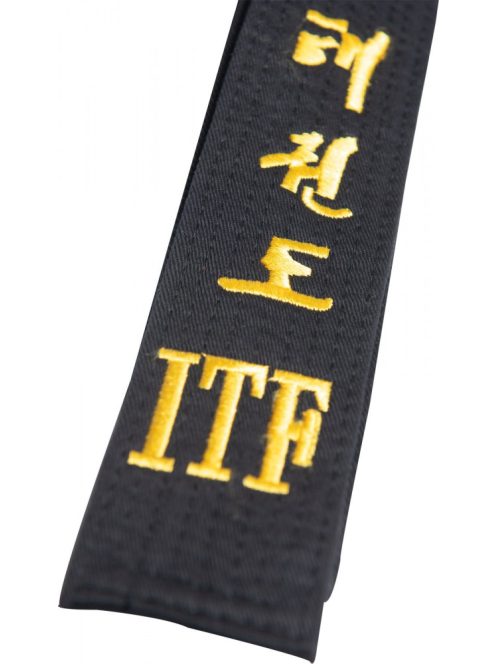 TOP TEN ITF Taekwon-do hímzett fekete öv