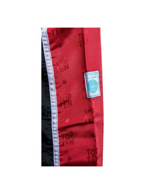 TOP TEN STRIPES BLACK-RED WAKO APPROVED 2025 Kick-box nadrág