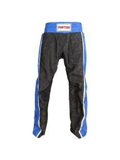   TOP TEN STRIPES BLACK-BLUE WAKO APPROVED 2025 Kick-box nadrág