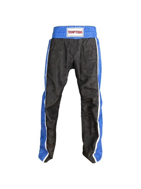 TOP TEN STRIPES BLACK-BLUE WAKO APPROVED 2025 Kick-box nadrág