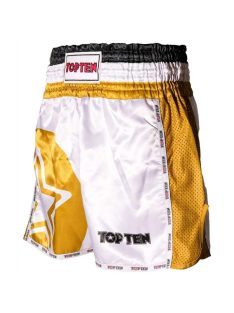 TOP TEN STAR WHITE-GOLD Kick-box nadrág
