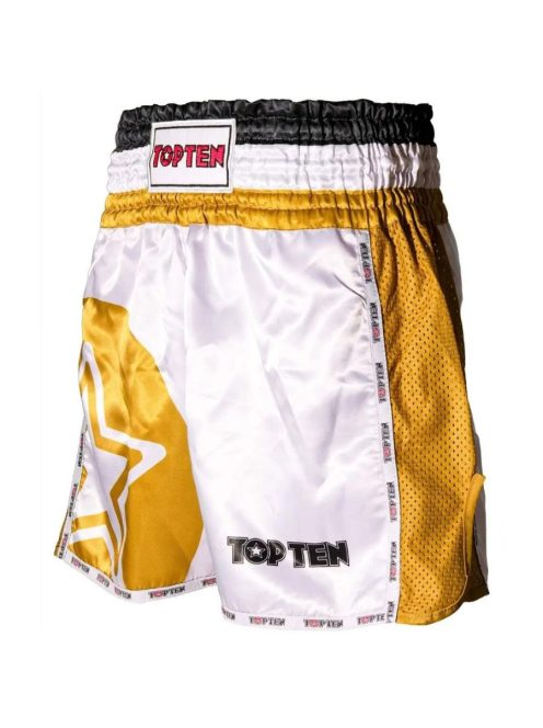 TOP TEN STAR WHITE-GOLD Kick-box nadrág