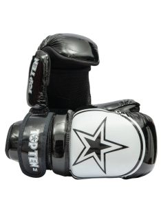   TOP TEN GLOSSY BLOCK STAR  BLACK-WHITE WAKO APPROVED 2025 POINT FIGHTER kesztyű