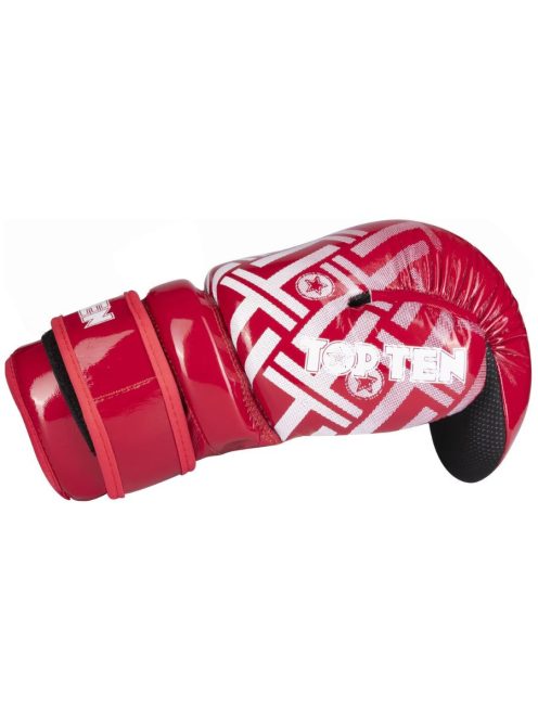 TOP TEN GLOSSY BLOCK PRISM RED WAKO APPROVED 2025 Point fighting kesztyű